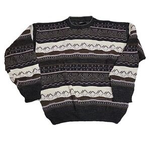 Vintage Colore Italia Wool Blend Argyle Geometric Sweater Men XL Made In Italy